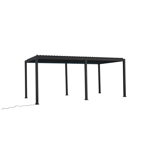 Pergola Tarasowa Aluminiowa MIRADOR Premium 111 Delux - 3 x 6 m Antracyt - sterowana elektrycznie